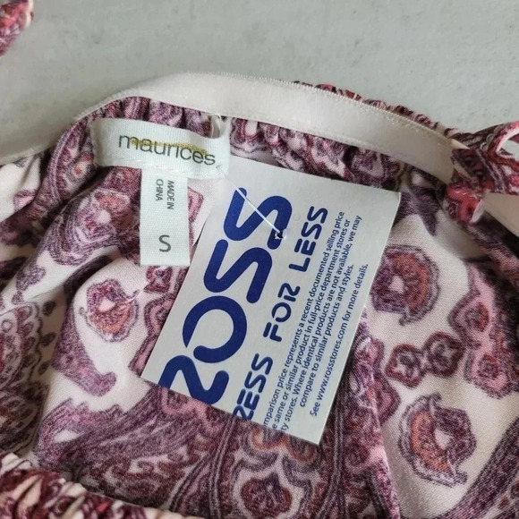 NWT Maurices Pink Paisley Print Sleeveless Tie Waist Cropped Wide Leg Jumpsuit S - Picture 7 of 12